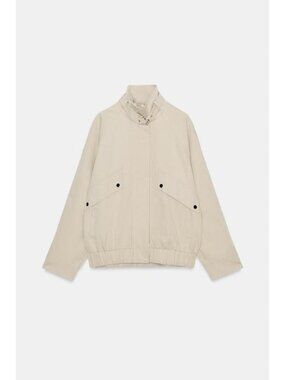 ZARA OVERSIZED HIGH-COLLAR BOMBER JACKET